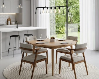 Handmade Solid Wood Dining Chair – Scandinavian Rustic Style, Modern Farmhouse Kitchen Furniture