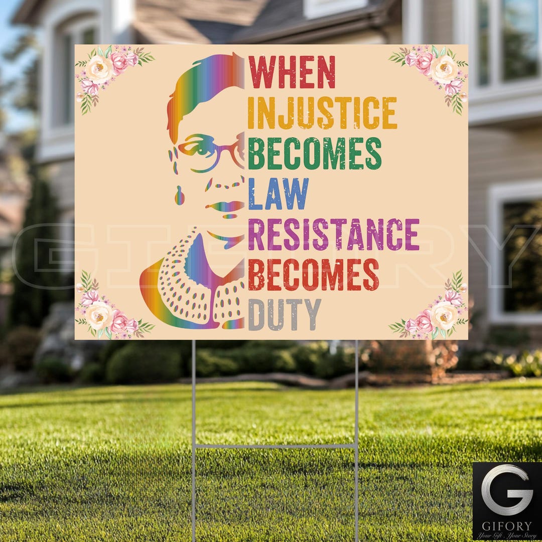 When Injustice Becomes Law Resistance Becomes Duty Yard Sign, Hands off ...