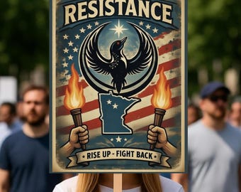 Minnesota Resistance Protest Poster, Rise Up Fight Back Poster, Political Activist Poster, Freedom Resistance Vintage Protest Sign