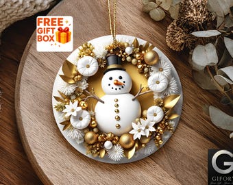 クリスマス雪だるまオーナメント、クリスマスオーナメント、ホリデーギフトアイデア、クリスマスツリーのデコレーション、家族へのギフト、クリスマスギフト、3D効果