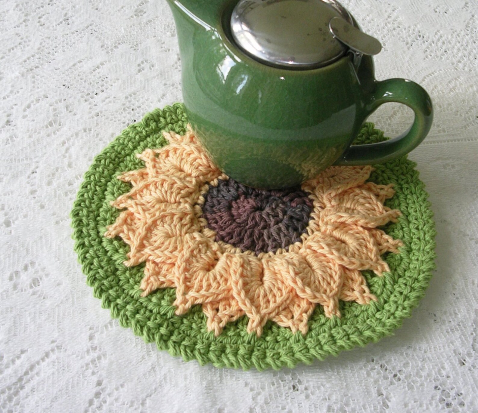 Sunflower Potholder Crochet Pattern Instant Download PDF Etsy