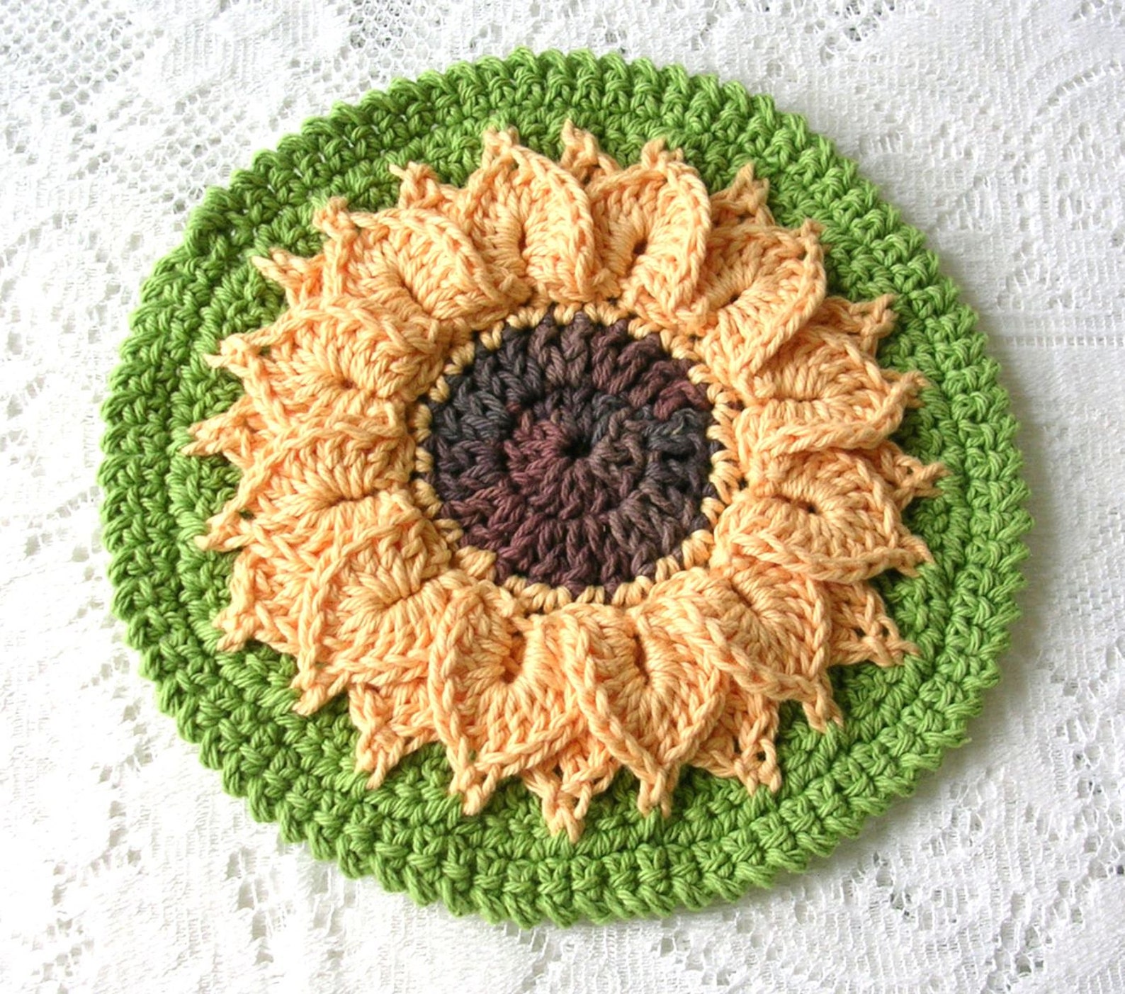 Sunflower Potholder Crochet Pattern Instant Download PDF Etsy