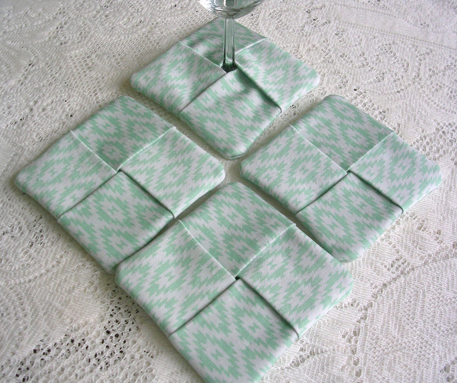 Fabric Drink Coasters Modern Minimalist Wine Glass Coaster Etsy