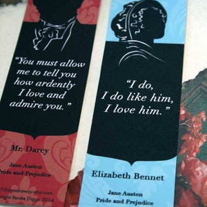 Printable Jane Austen Bookmarks Pride and Prejudice Character Bookmarks ...