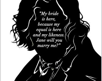 Jane Eyre - Mr Rochester Proposal Art Print - Charlotte Bronte - Literary Art Print - JE001