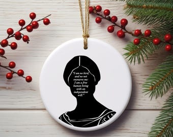 Jane Eyre Christmas Ornament, Jane Eyre Quote, Book Lovers Gift, Teachers Gift, Librarian Gift, Book Clubs Gift, Book Nerd Gift, Bookish