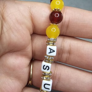 College Beaded Letter Bracelet 6.75 in/6.5 in