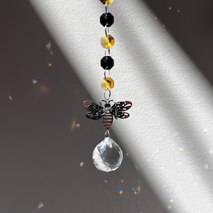 Suncatcher Bee crystal window hanging ornament in gift box