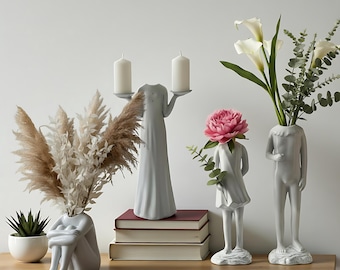 Abstract Human Vase | Modern Ceramic Flower Vase | Home Decor