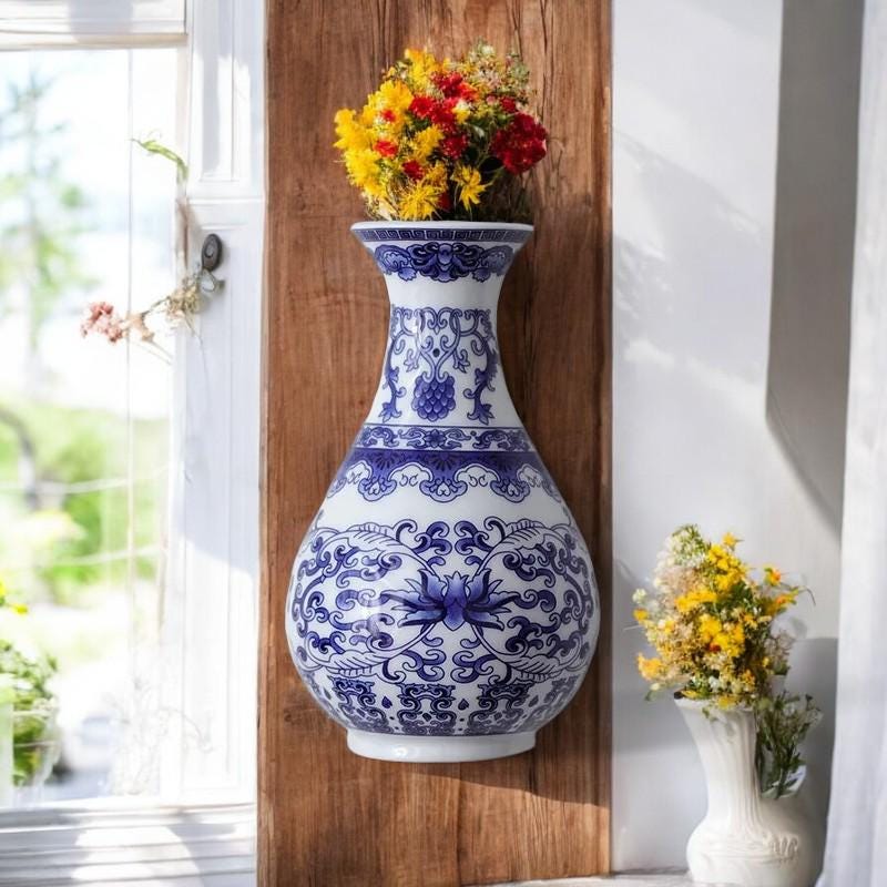 青い陶器の花瓶 - Etsy 日本