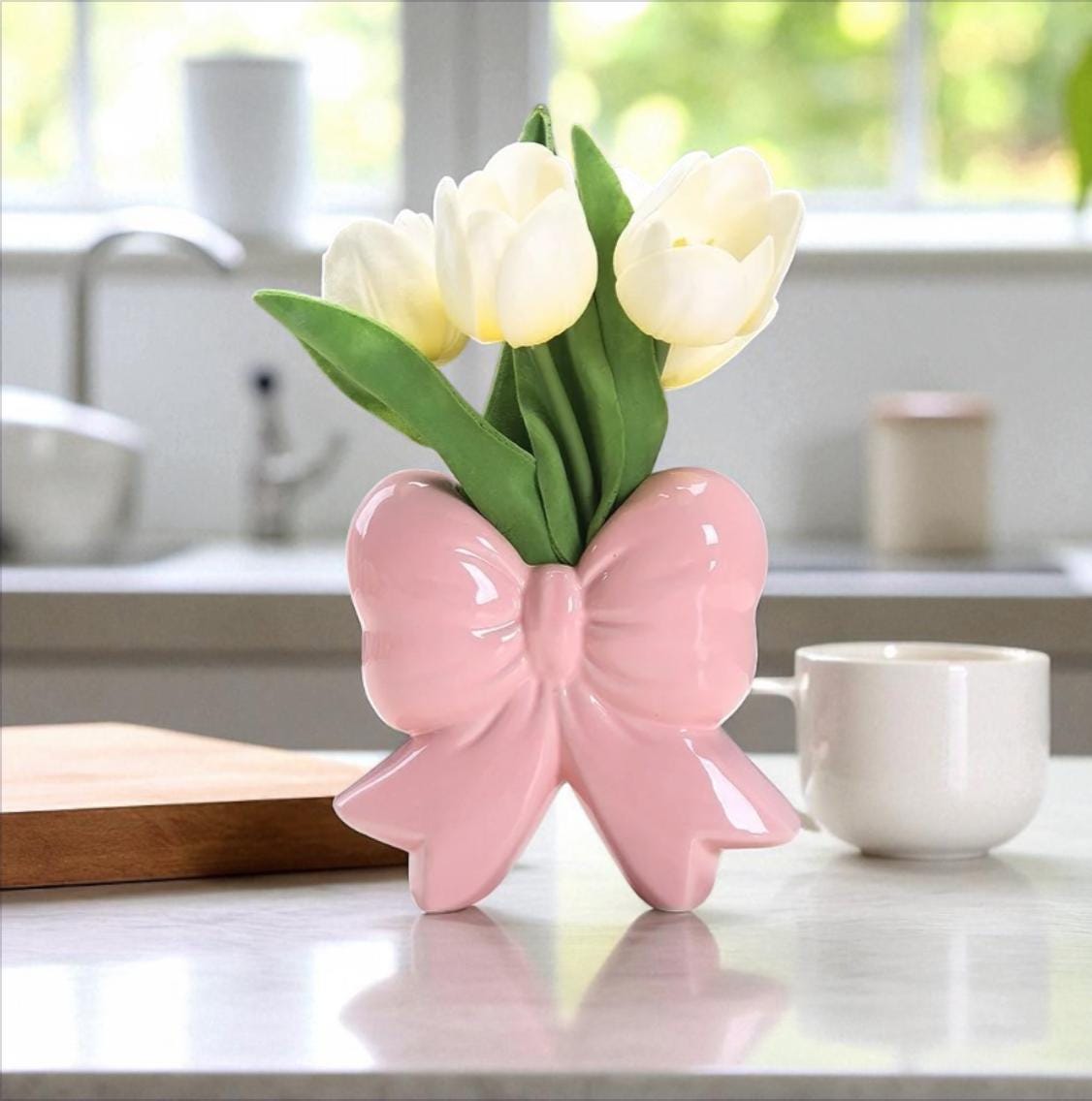 花瓶・フラワースタンド vintage * Portugal ribbon flower vase Bow Ceramic Vase - Playful Ribbon Flower Holder - Etsy