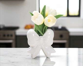 Bow Ceramic Vase - Playful Ribbon Flower Holder - Etsy