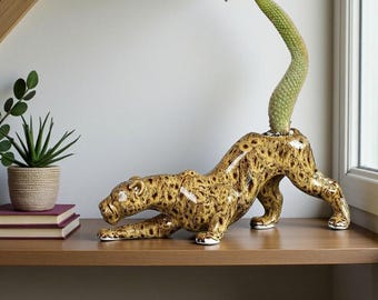 Leopard Planter | Animal Sculpture Vase