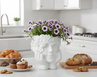 AMAZAVASE Face Planter | Modern Head Vase, Home Decor