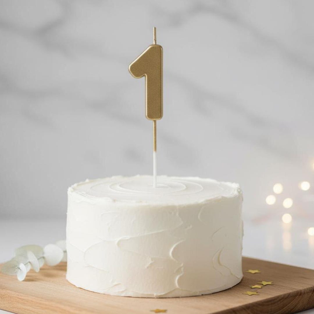 Rose Gold Number Cake Topper | Elegant Birthday Candle - Etsy