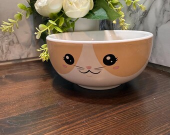 Vintage Cat Face Ceramic Bowl Cute Kawaii Planter Decorative Snack Bowl Animal Home Decor