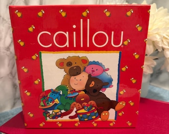 Vintage 1999 Caillou red photo album / kids picture book style binder, holds small photos, cartoon character collectible gift