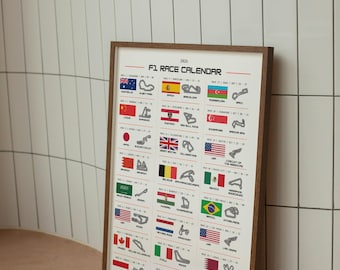 2026 Formula 1 Calendar Poster - F1 Race Schedule Wall Art - Motorsport Season Print - Minimalist Racing Decor | Racing Gift