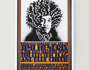 Jimi Hendrix 1968 Concert Poster, Shrine Auditorium, Van