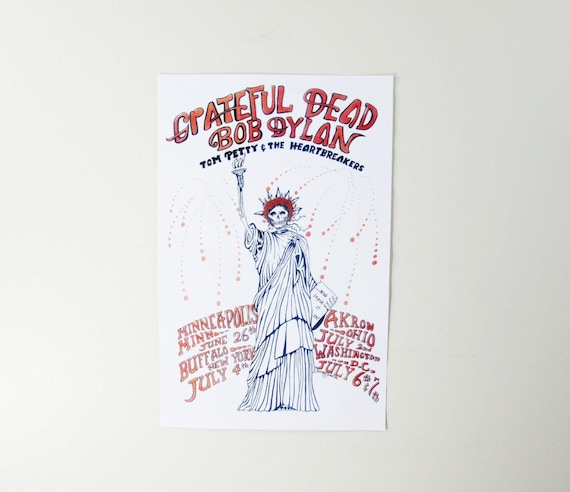 Vintage 1986 Grateful Dead, Bob Dylan, Tom Petty at New York