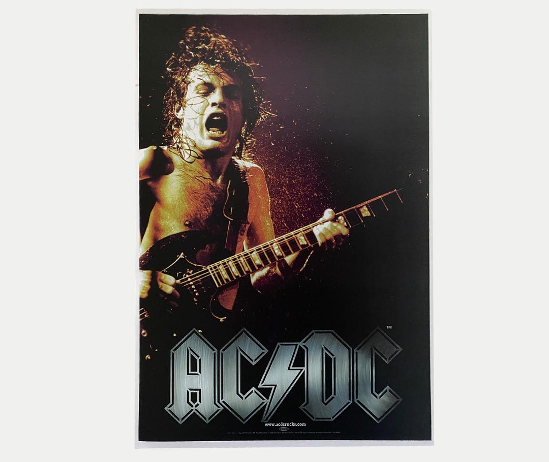 Vintage AC/DC Angus Young Promo Poster - Etsy
