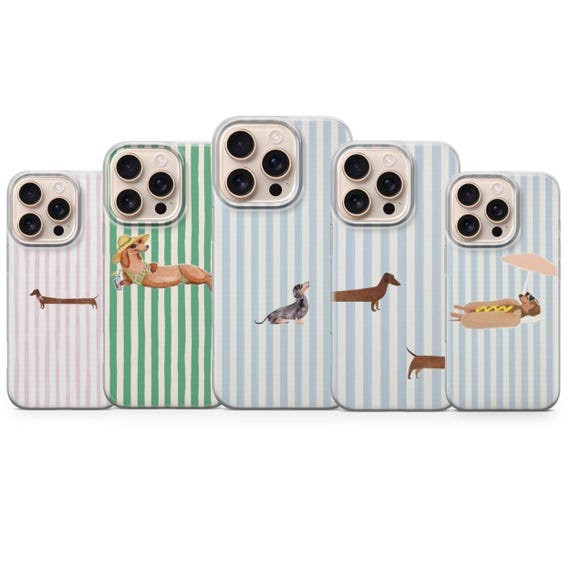 Sausage Dog Phone Case Dachshund Cover for iPhone 17 Pro Max, 16e, 15, 14, 13 & Samsung S26 Ultra, S25 FE, A57, A56, Pixel 10, 9A
