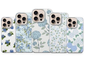 Hydrangea Phone Case Flower Cover for iPhone 17 Pro Max, iPhone 17 Pro,16e, 15, 14, 12 & Samsung S25 Ultra, S24 FE, A56, Pixel 10 Pro, 9a, 8