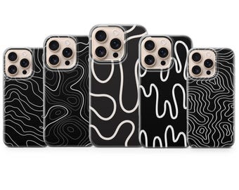 Custodia per telefono Line Art, custodia geometrica per iPhone 17 Pro Max, iPhone 17 Pro, 16e, 15, 14, 12 e Samsung S25 Ultra, S24 FE, A56, Pixel 10 Pro, 9a
