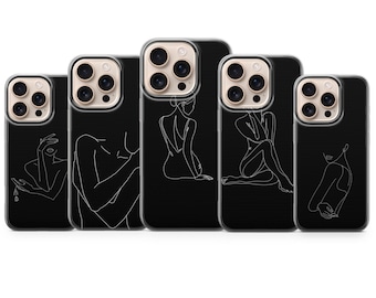 Funda de teléfono con diseño de arte corporal para iPhone 17 Pro Max, 16e, 15, 14, 13 y Samsung S26 Ultra, S25 FE, A57, A56, Pixel 10, 9A, 8, 7
