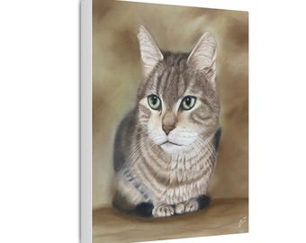 Bengal Cat Canvas Print: Pastel Pet Portrait Wall Art