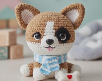 Corgi Puppy Amigurumi Patron au crochet PDF