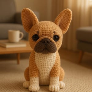 Amigurumi Französische Bulldogge Häkelanleitung: Anfänger-freundlicher Welpe (PDF Tutorial)