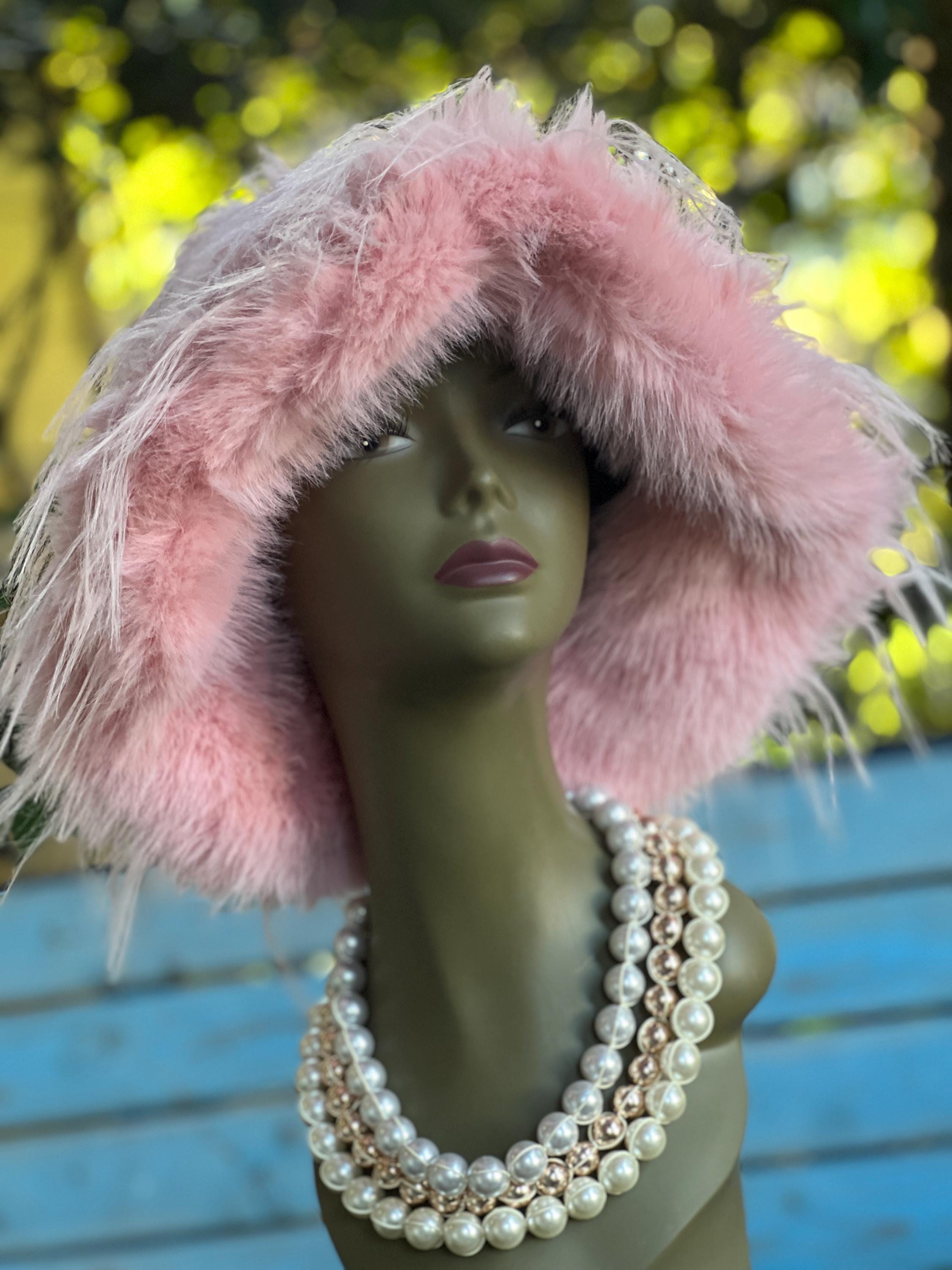 PINK Luxury Fluffy Faux Fur Hat – Soft Plush Winter Elegance  display picture 2