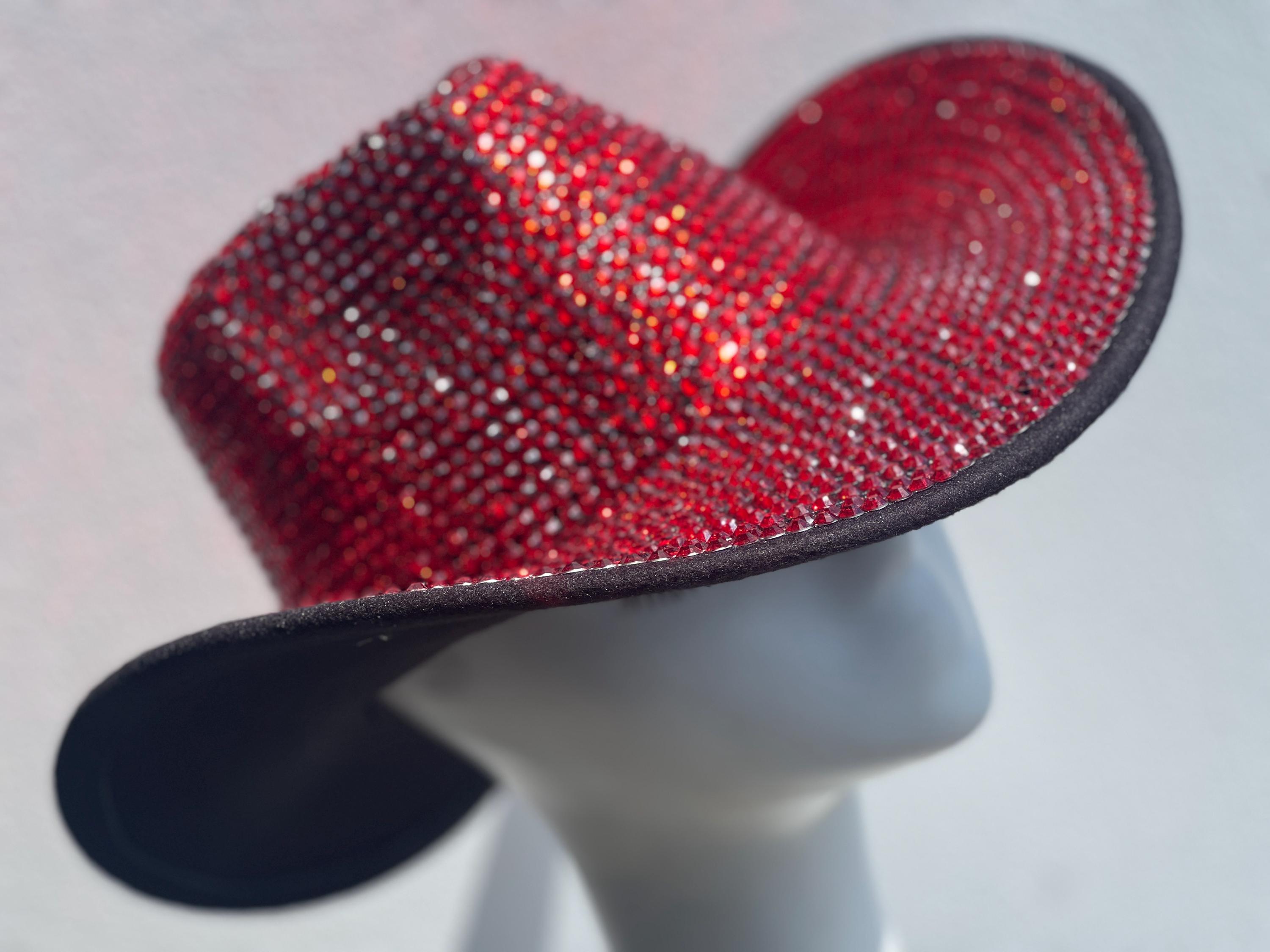 RED Rhinestone Cowboy Hat – Adjustable Fit, Sparkling  display picture 1