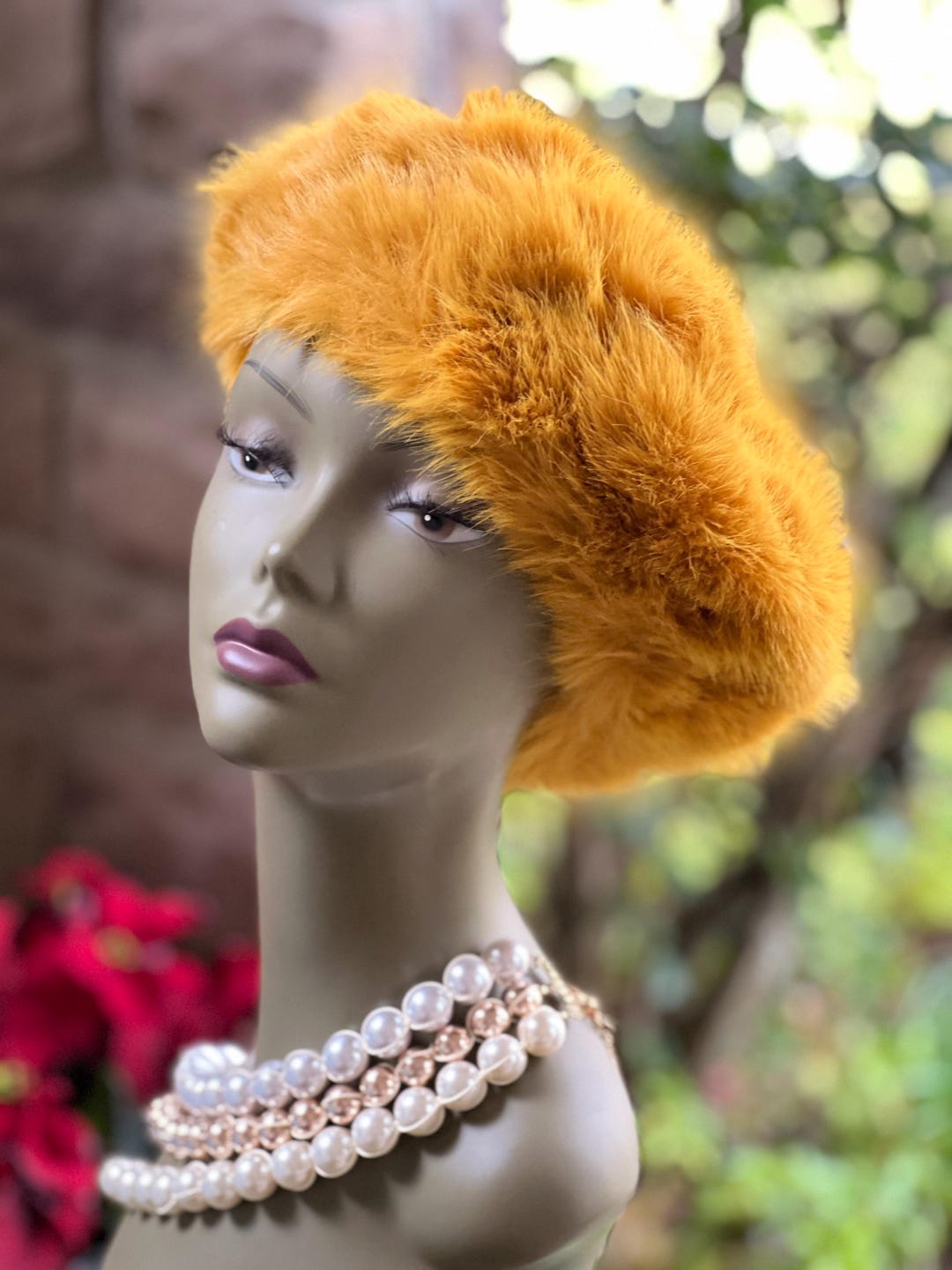 Yellow Fluffy Faux Fur Beret Hat – Soft Winter Statement Hat - Etsy