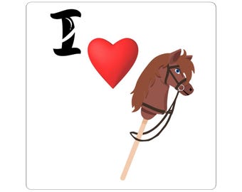Charming Hobby Horse Lover Stickers, Equestrian Gifts, I Love Hobby Horse Stickers, Cute Hobby Horse Stickers, Kids Party Favors