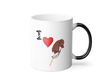 Color Changing Hobby Horse Mug! Black = cold liquid, Hobby Horse Design = warm liquid