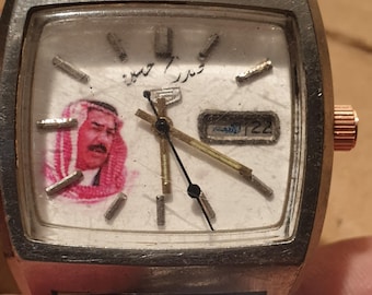 Reloj Seiko conmemorativo especial del presidente Saddam Hussein de la década de 1980.