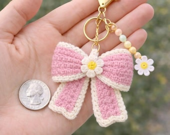 Patrón de llavero con lazo de crochet (PDF para principiantes)