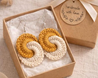 Spiral Crochet Earrings Pattern | Modern Boho Jewelry (PDF)