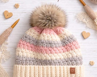 Patrón de gorro de crochet en PDF, ideal para principiantes