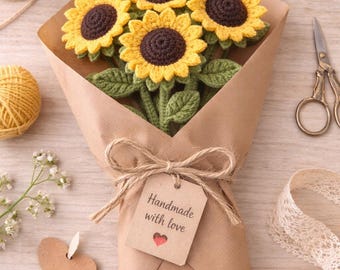 Crochet Sunflower Bouquet | Handmade Amigurumi Flower | Gift Decor