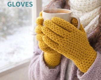 Patrón de guantes de crochet fáciles de usar / Apto para principiantes (Patrón PDF)