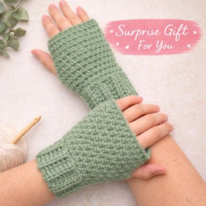 Crochet Fingerless Gloves Pattern – Easy Wrist Warmers PDF, Instant Download