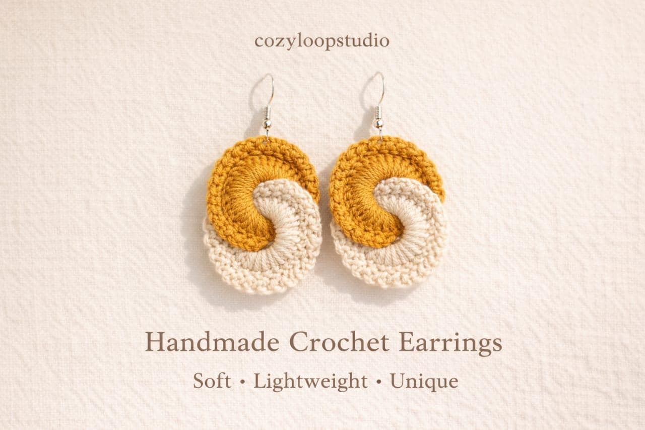 38 Crochet Jewellery Patterns with Brooches, Earrings, Bracelets 32 Spiral Crochet Earrings Pattern Modern Boho Jewelry