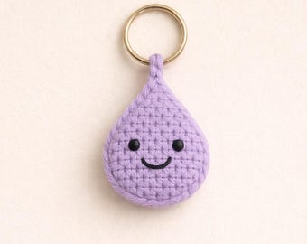 Patrón de llavero de ganchillo con forma de lágrima, PDF de amigurumi, apto para principiantes (descarga instantánea)