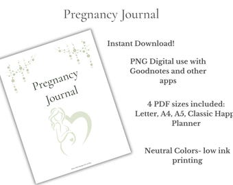 Diario settimanale della gravidanza stampabile / Agenda da conservare come ricordo (PDF e PNG)