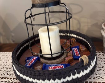 Centro de mesa de cesta - cesta con diseño de punto cable