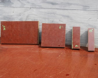 6" x 10 1/2" x 1" Vintage Maroon Canvas Micarta Block for Knife Scales