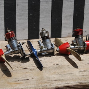Three 50's Vintage Wen-Mac Gasoline Mix RC Airplane Engines